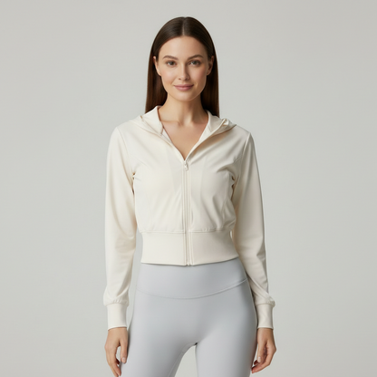 Women's Hooded Running Jacket Cycling Coat Yoga Jogging Shirt Tights Outdoor Sports Gym Clothing Running Wear Sportswear