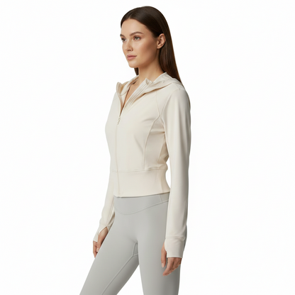 Women's Hooded Running Jacket Cycling Coat Yoga Jogging Shirt Tights Outdoor Sports Gym Clothing Running Wear Sportswear