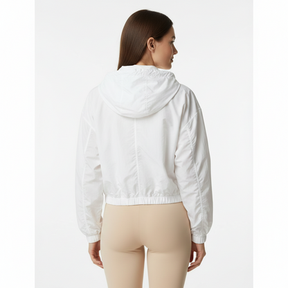 Y2K Autumn Crop Coats Women Fashion All Match Drawstring Short Track Jacket Korean Streetwear Loose Zipper Jogging Windbreaker