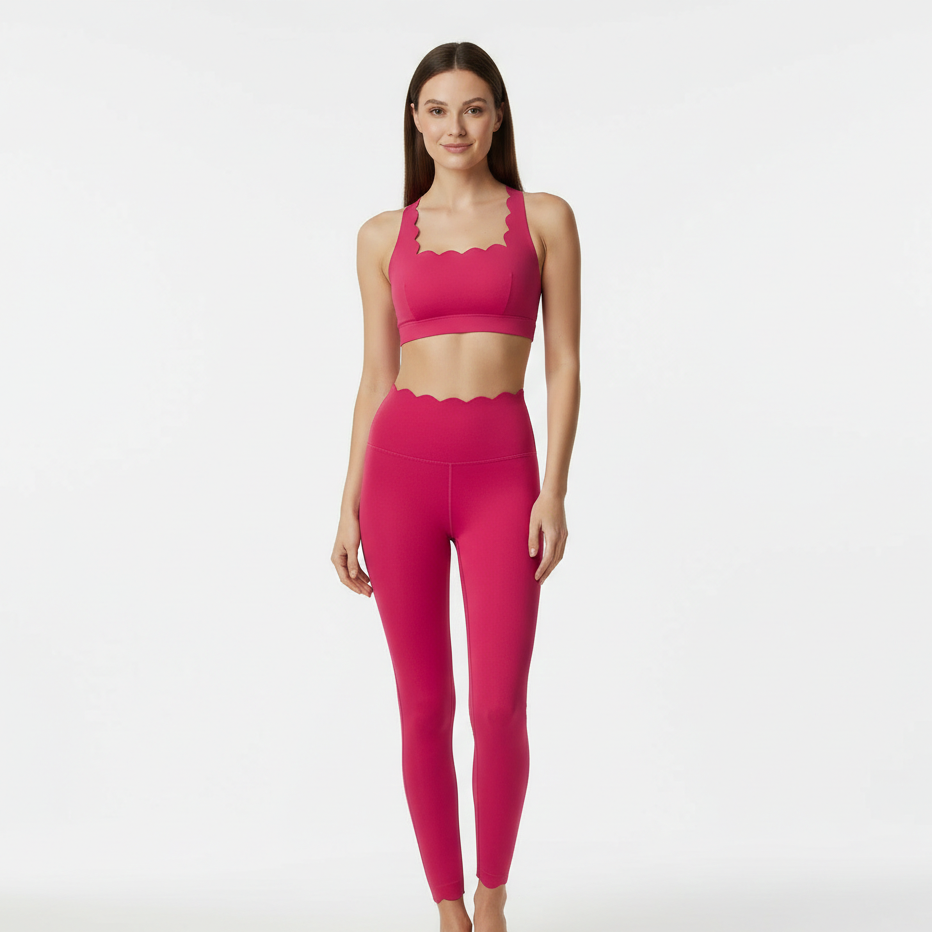 Women Solid Color Gym Suit Two Pieces Fitness Yoga Set Super Streth Slim Fit Running Sportswear Breathable Workout Clothes