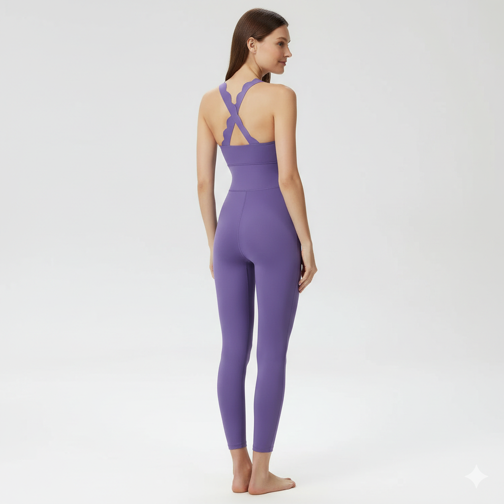 One-Piece Yoga Jumpsuit Women Gym Running Suit Super Soft Slim Fit Fitness Onesie Breathable High Stretch Workout Clothes Tights