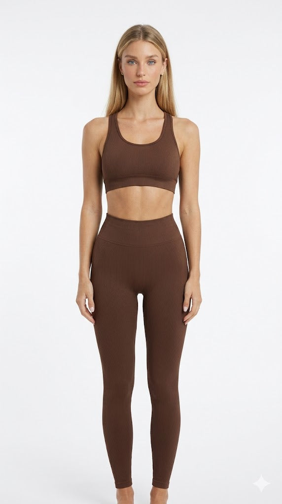 Ribbed Yoga Pants High Waisted Gym Leggings Sport Women Fitness Seamless Female Legging Tummy Control Running Training Tights